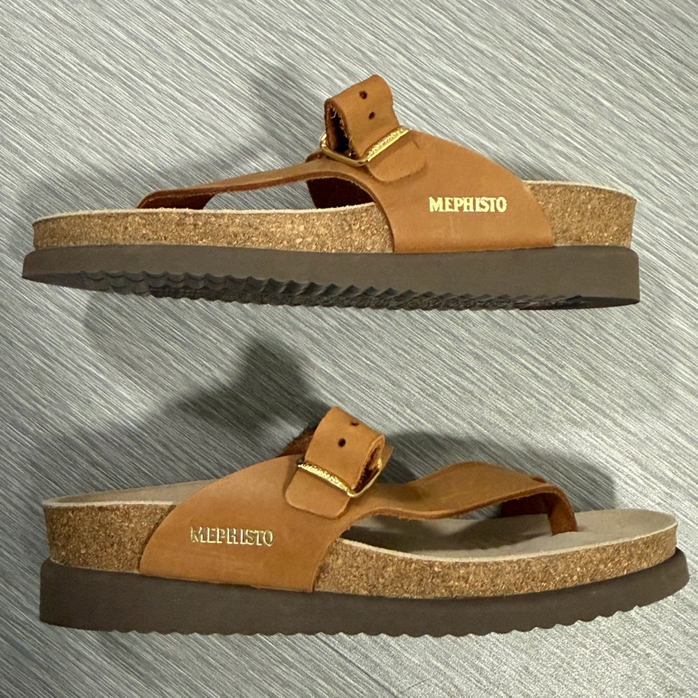 Mephisto Helen Tan Nubuck Leather Sandals EU 36 US 6 NWOB - Picture 4 of 13